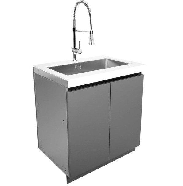 Whistler 4-Burner 164 x 28-Inch Gas Grill Island with Infrared Rear Burner, Refrigerator, Sink, Double Side Burner, and Rotisserie Kit