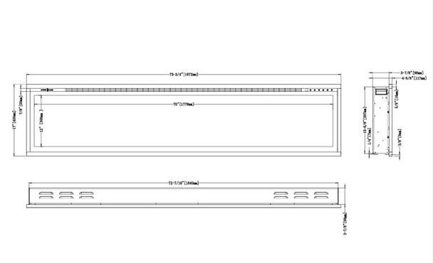 Modern Flames Spectrum Slimline Electric Fireplace - 74"