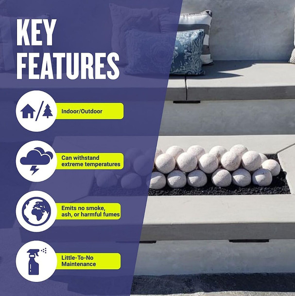 American Fire Products 4" Natural Lite Stone Fire Balls - Set of 6 - AFG-FBL-NS-6B