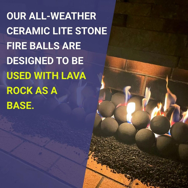 American Fire Products 4" Natural Lite Stone Fire Balls - Set of 6 - AFG-FBL-NS-6B