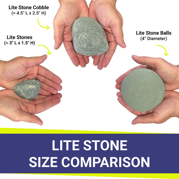 American Fire Products Cape Gray Lite Stone Cobble - 12 Stone Set - AFG-CS-CG-12