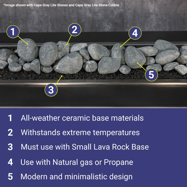 American Fire Products Natural Lite Stone Cobble - 12 Stone Set - AFG-CS-NS-12