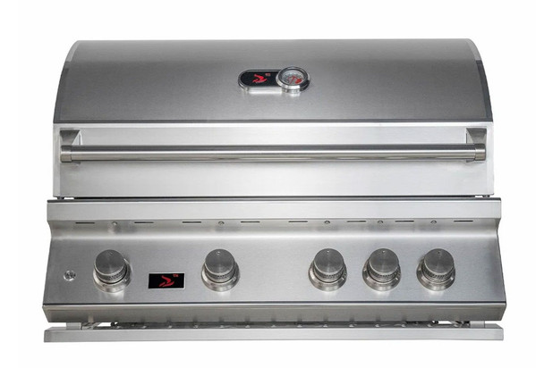 Whistler 34-Inch 4-Burner Gas Grill on Stainless Steel Cabinet with Rear Infrared Burner, Grill Lights, Rotisserie Kit & Cover