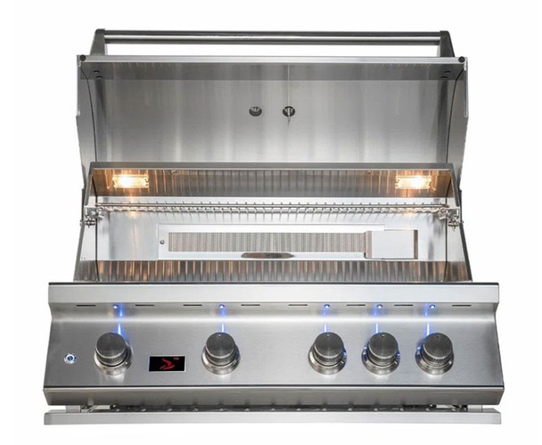 Whistler 34-Inch 4-Burner Gas Grill on Stainless Steel Cabinet with Rear Infrared Burner, Grill Lights, Rotisserie Kit & Cover