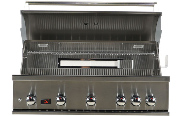 Whistler 42-Inch 5-Burner Gas Grill on Stainless Steel Cabinet with Rear Infrared Burner, Grill Lights, Rotisserie Kit & Cover
