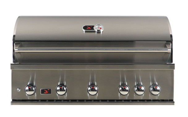 Whistler 42-Inch 5-Burner Built-In Gas Grill With Rear Infrared Burner, Grill Lights, Rotisserie Kit & Cover