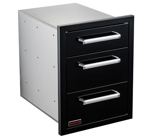 Whistler 21.5-Inch Black Stainless Steel Triple Drawer