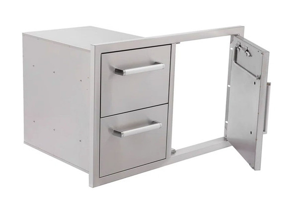 Whistler 33-Inch Stainless Steel Double Drawer and Door Combo with Paper Towel Holder