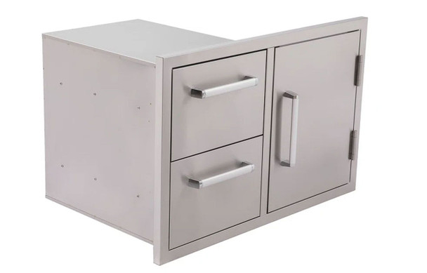 Whistler 33-Inch Stainless Steel Double Drawer and Door Combo with Paper Towel Holder