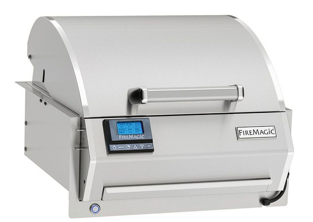 Fire Magic 4-Foot Fully-Assembled Outdoor Kitchen BBQ Island with 16-Inch E251i 110v Electric Grill, Double Drawer & Refrigerator