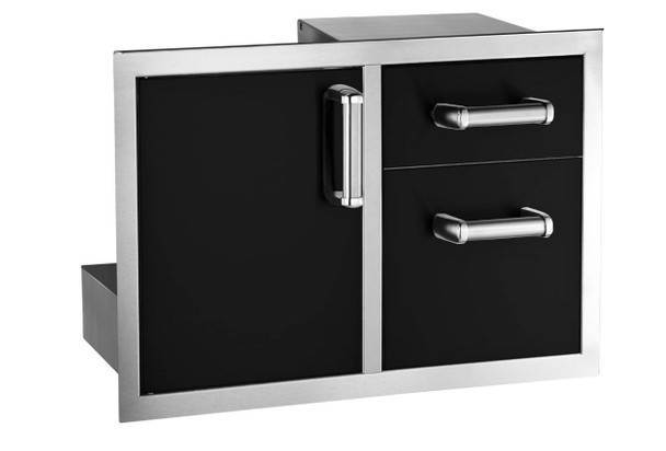 Fire Magic Echelon Flush 30-Inch Black Access Door & Double Drawer Combo With Soft Close