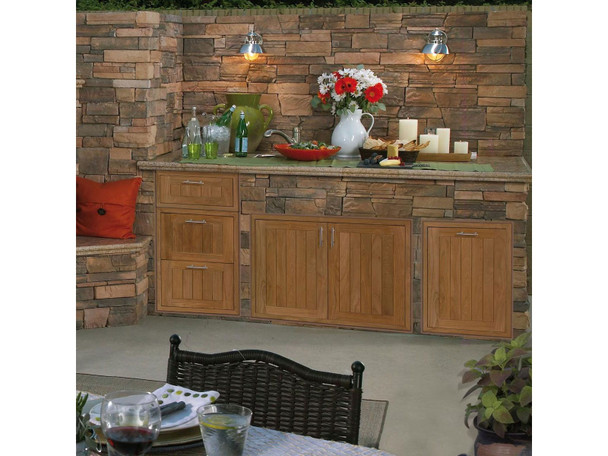 Pacific Teak Millworks 18-Inch Cottage Panel Teak Wood Single Access Door - D1-18C