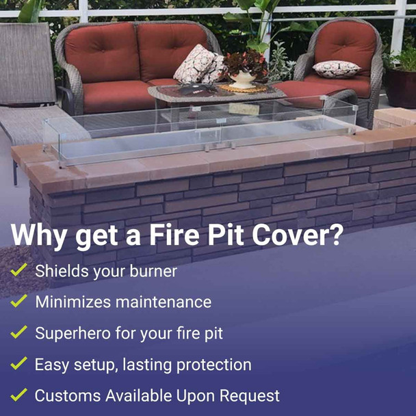 American Fire Products Stainless Steel Cover for Rectangular Drop-In Fire Pit Pan - SS-CV-AFPP-18
