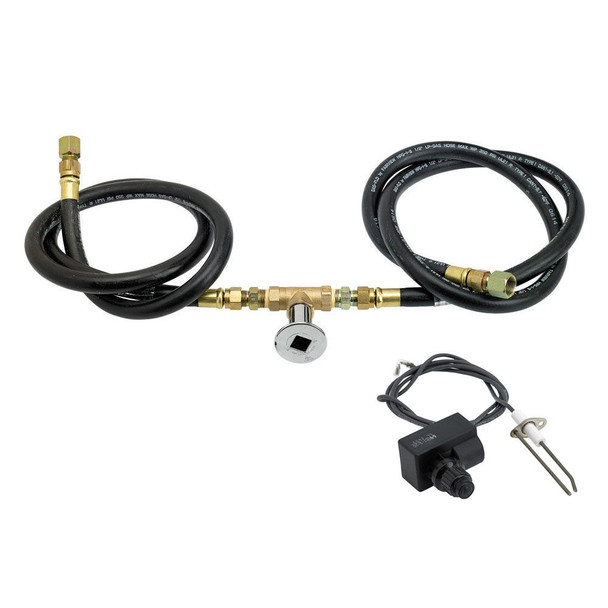 American Fire Products Fire Pit Natural Gas Installation Kit with Chrome Key Valve - AFG-FPIK-N