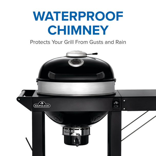 Napoleon PRO 22 Inch Charcoal Kettle Grill W/Cart - Black - PRO22K-CART-3