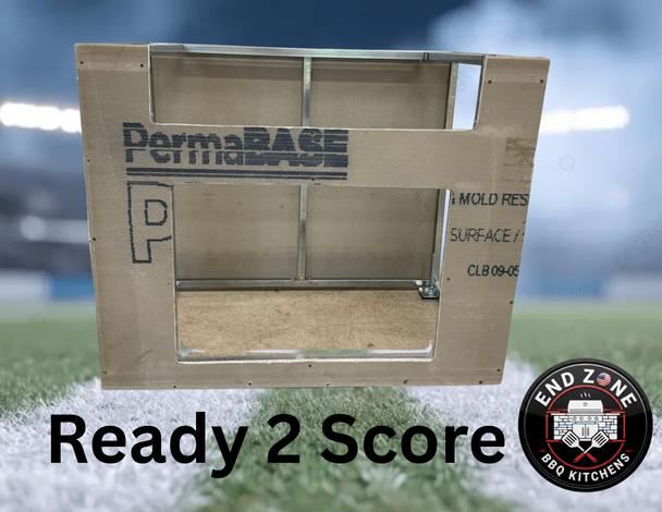 End Zone Ready 2 Score True Flame Griddle Module featuring Perma Base Light Cement Board