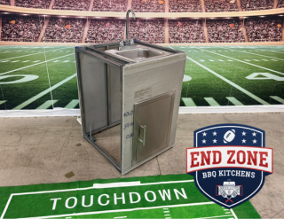 End Zone BBQ Kitchen 15" Sink module with vertical door. ready for your outdoor kitchen