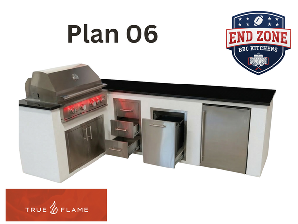 end zone bbq kitchen outdoor kitchen plan 06 finished with white stucco siding and black granite counter tops
