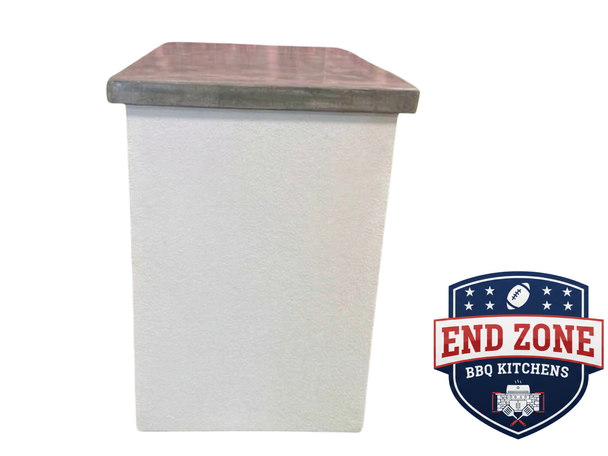 End Zone BBQ Kitchens 2ft Filler Module with White Stucco and GFRC Concrete Counters