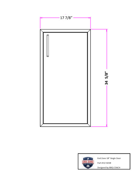 end zone 18" single door line drawing