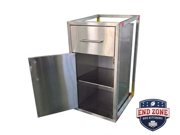 End Zone BBQ 18" door/drawer combo - bottom door open