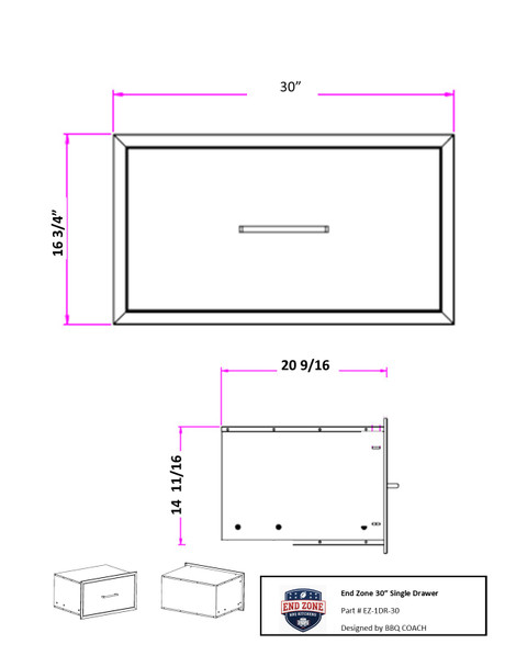 End Zone 30" Single Drawer (fully enclosed)