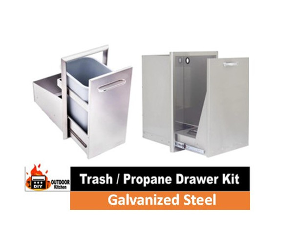 DIY Outdoor Kitchen Trash/Propane Drawer Cutout Kit (range 12-17.5")