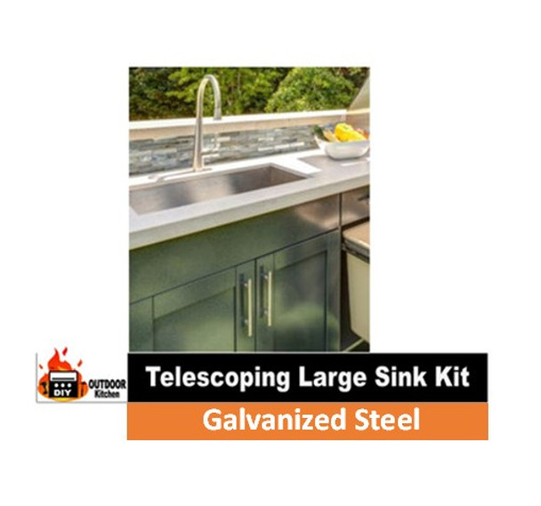 Diy Outdoor Kitchen Large Sink Cutout Kit (22.75"-37.25" Wide Cutout)
