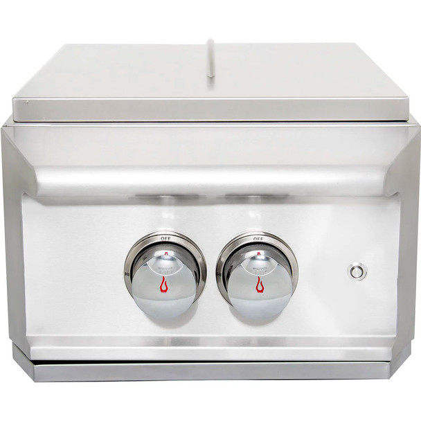 Blaze Professional LUX Built-In Natural Gas High Performance Power Burner W/ Wok Ring & Stainless Steel Lid - BLZ-PROPB-NG