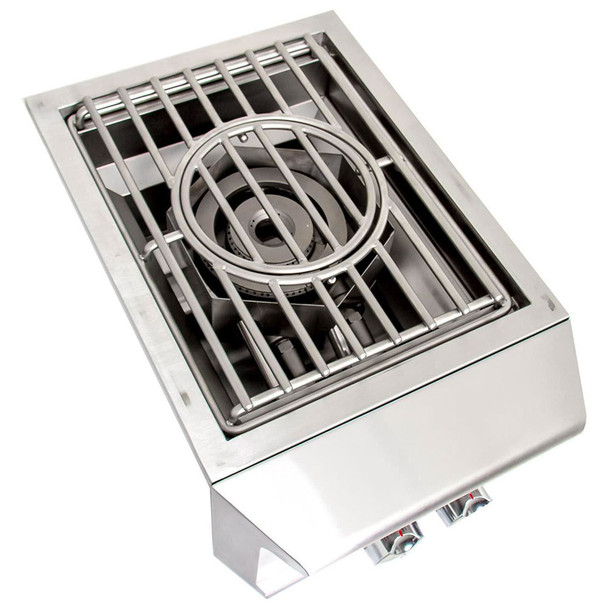 Blaze Professional LUX Built-In Natural Gas High Performance Power Burner W/ Wok Ring & Stainless Steel Lid - BLZ-PROPB-NG