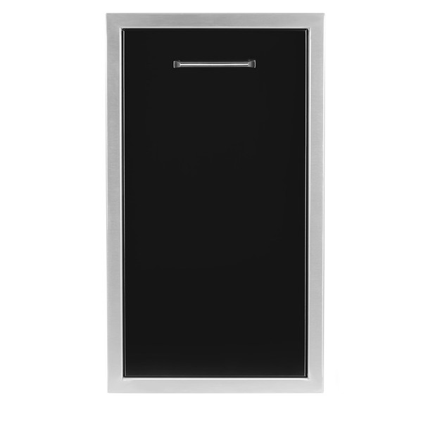 Wildfire 14-Inch Black 304 Stainless Steel Roll-Out Trash Bin