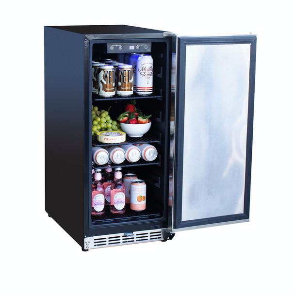 TrueFlame 15-Inch Outdoor Rated Refrigerator w/Stainless Steel Door & Handle