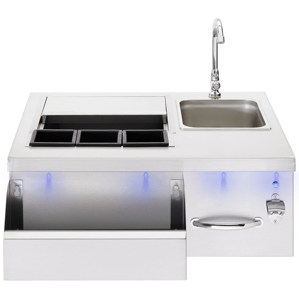 TrueFlame 30-Inch Built-In Bar Center w/Ice Chest & Sink - TF-BC-30L