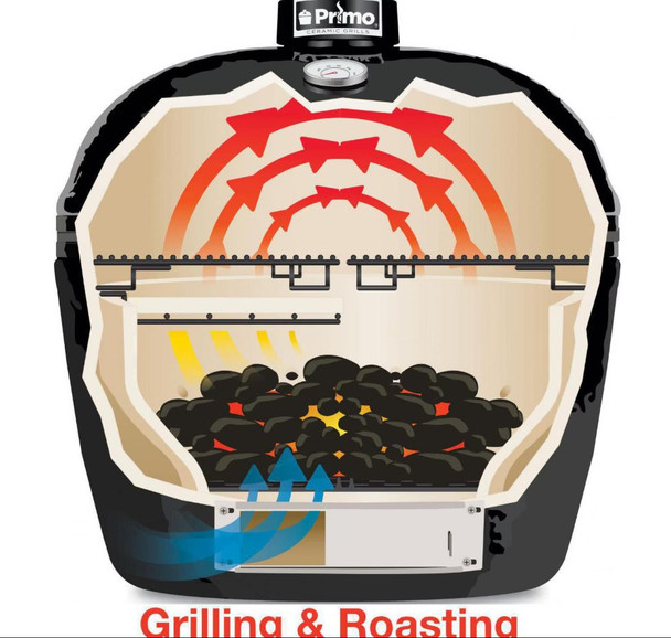 Primo Jack Daniels Edition Oval XL 400 Ceramic Kamado Grill With Stainless Steel Grates - PGCXLHJ