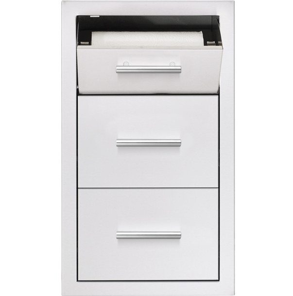 Summerset 17-Inch Stainless Steel Double Access Drawer with Paper Towel Dispenser