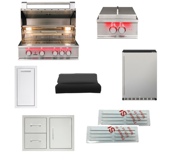 TrueFlame 8-Piece 32-Inch Outdoor Kitchen Deluxe Package