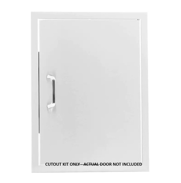 BBQ Girls Premium 18-Inch Stainless Steel Reversible Single Access Door - Vertical Cutout Kit