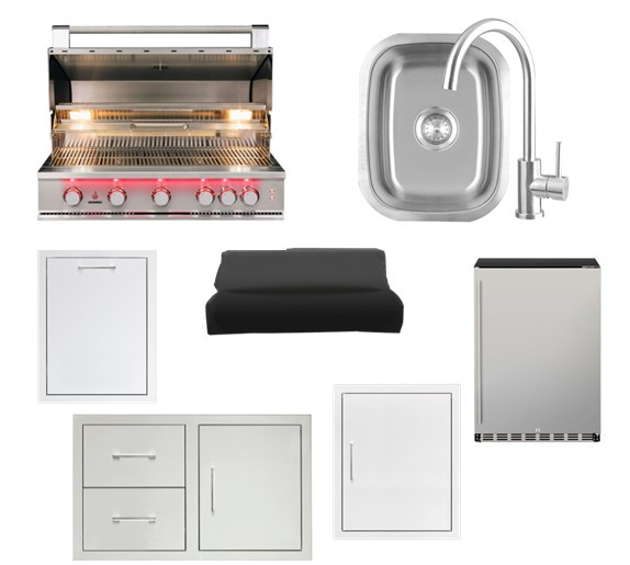 TrueFlame 7-Piece 40-Inch Outdoor Kitchen Deluxe Package