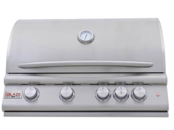 Blaze LTE+ Marine Grade 32-Inch 4-Burner Built-In Natural Gas w/ Lift-Assist Hood & Rear Infrared Burner