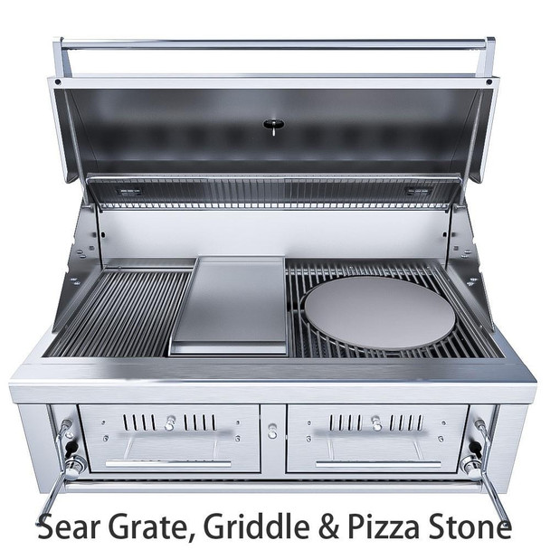 Sunstone Series 42-Inch Hybrid Dual Zone Charcoal/Wood Burning Grill
