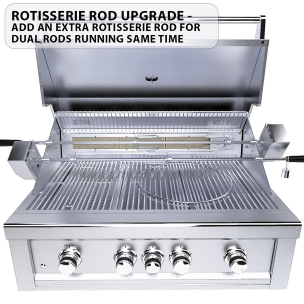 Sunstone Ruby 36-Inch 4-Burner Built-In Grill w/ Rotisserie