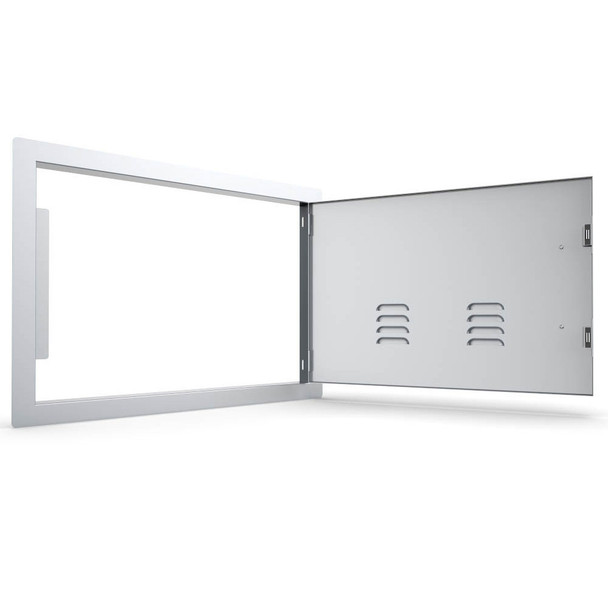 Sunstone-Grill-Classic-Series-24-Inch-Stainless-Steel-Right-Hinge-Vented-Horizontal-Single-Access-Door-A-DH1724-Open