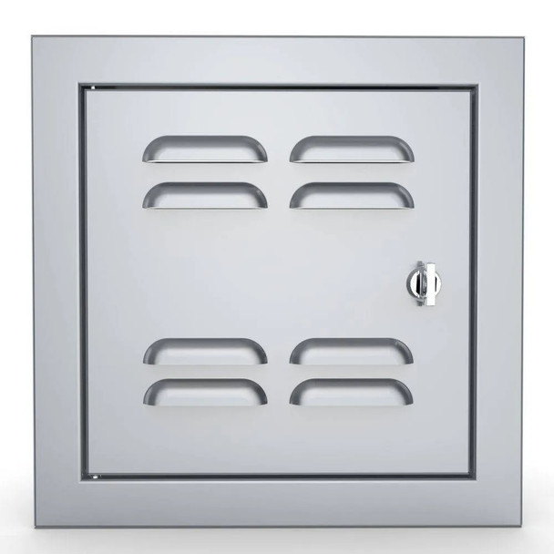 Sunstone Grills Signature Series 12-Inch Stainless Steel Beveled Frame Left-Hinged Vented Single Access Door-Front-View