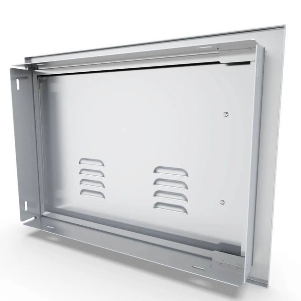 Sunstone Grills Signature Series 20-Inch Stainless Steel Beveled Frame Right-Hinged Horizontal Vented Single Access Door-Back-View
