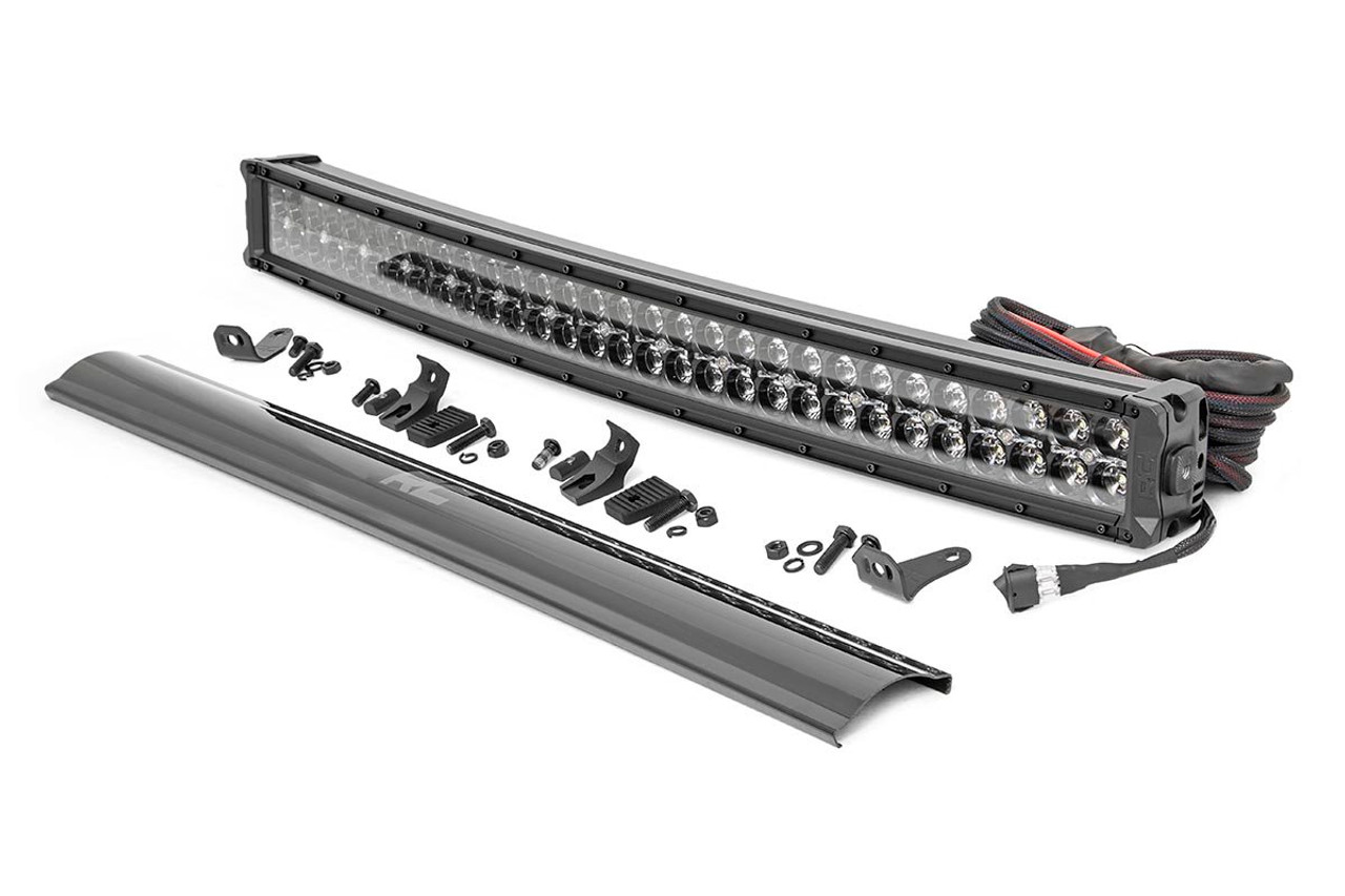 30 Inch Curved CREE LED Light Bar Dual Row Black Series w/Amber DRL Rough Country