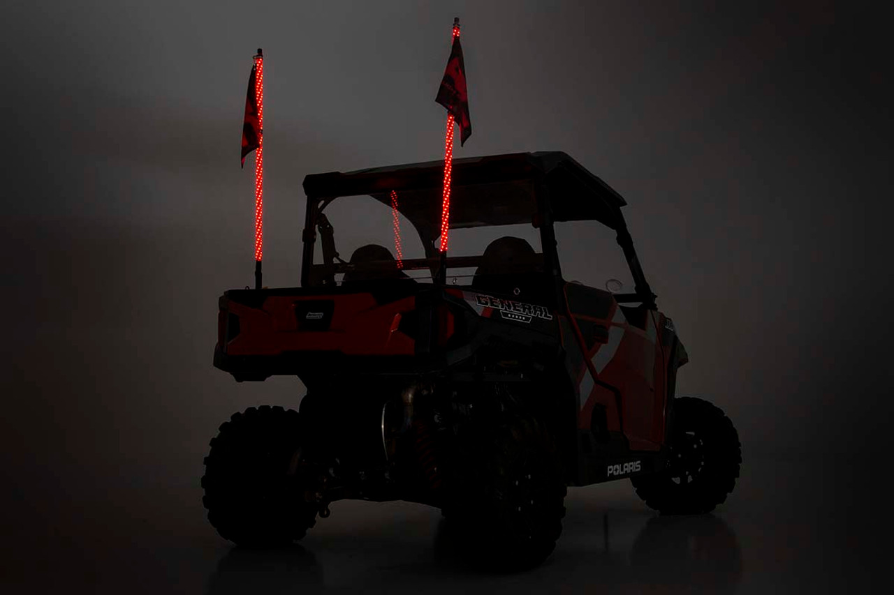 Multi-Function UTV LED Whip Lights w/ Remote Control Rough Country