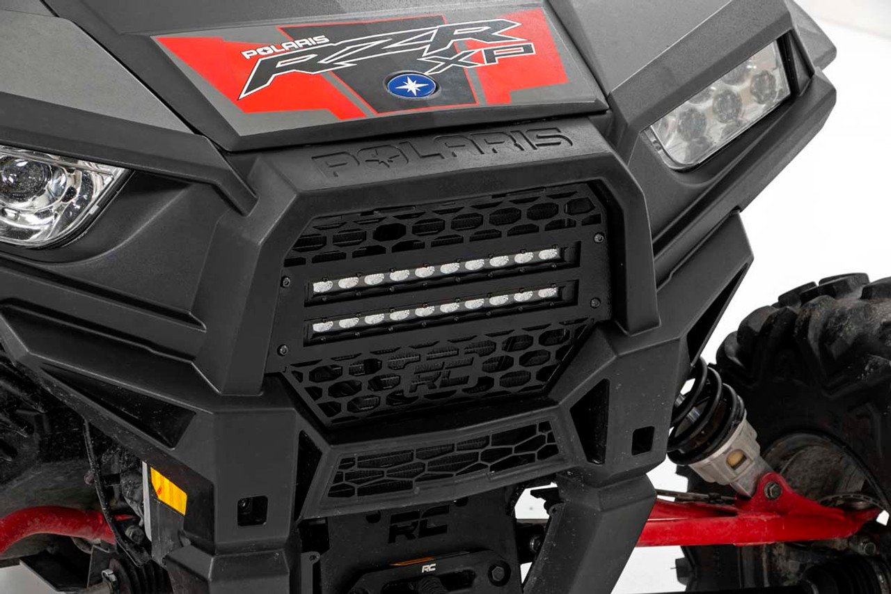 Polaris RZR Dual 10 Inch Slimline LED Grille Kit For 14-Pres RZR 1000XP/1000S Rough Country