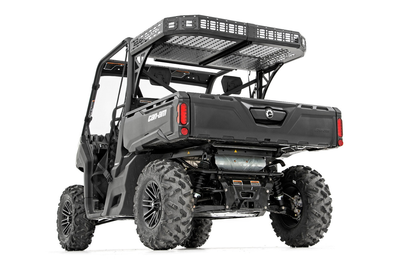 Can-Am Rear Cargo Rack w/ Cube Lights (17-20 Defender) Rough Country