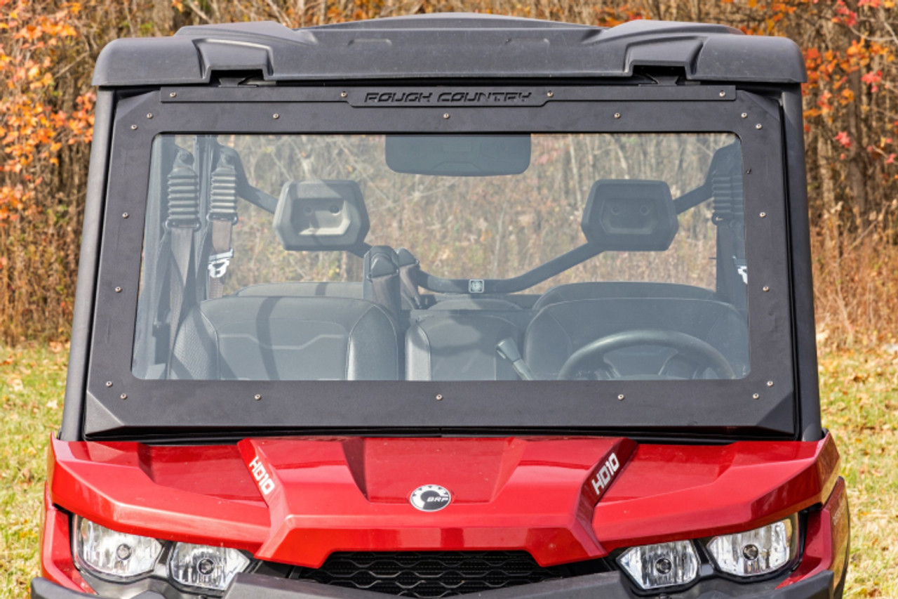 ROUGH COUNTRY FLIP GLASS WINDSHIELD POWER CAN-AM DEFENDER 4WD (16-22)