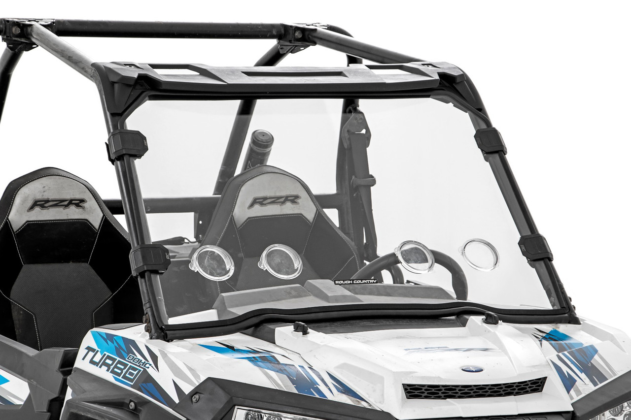 Polaris Scratch Resistant Vented Full Windshield with Factory Plastic Visor 16-18 Polaris RZR 900/1000XP Turbo Rough Country